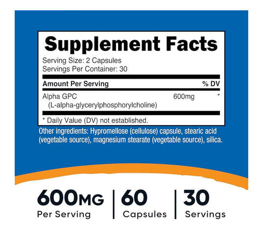 Nutricost - Alpha GPC 600 mgs (60 caps)