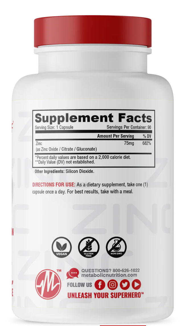 Metabolic Nutrition - Zinc (90 caps)