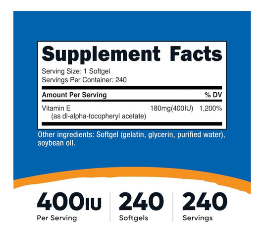 Nutricost - Vitamin E 400 IU (240 softgels)