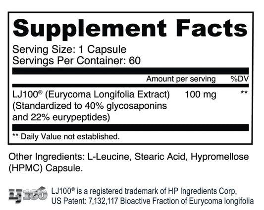 Transparent Labs - LJ100® Tongkat Ali (60 Caps) - Eva's Supplements