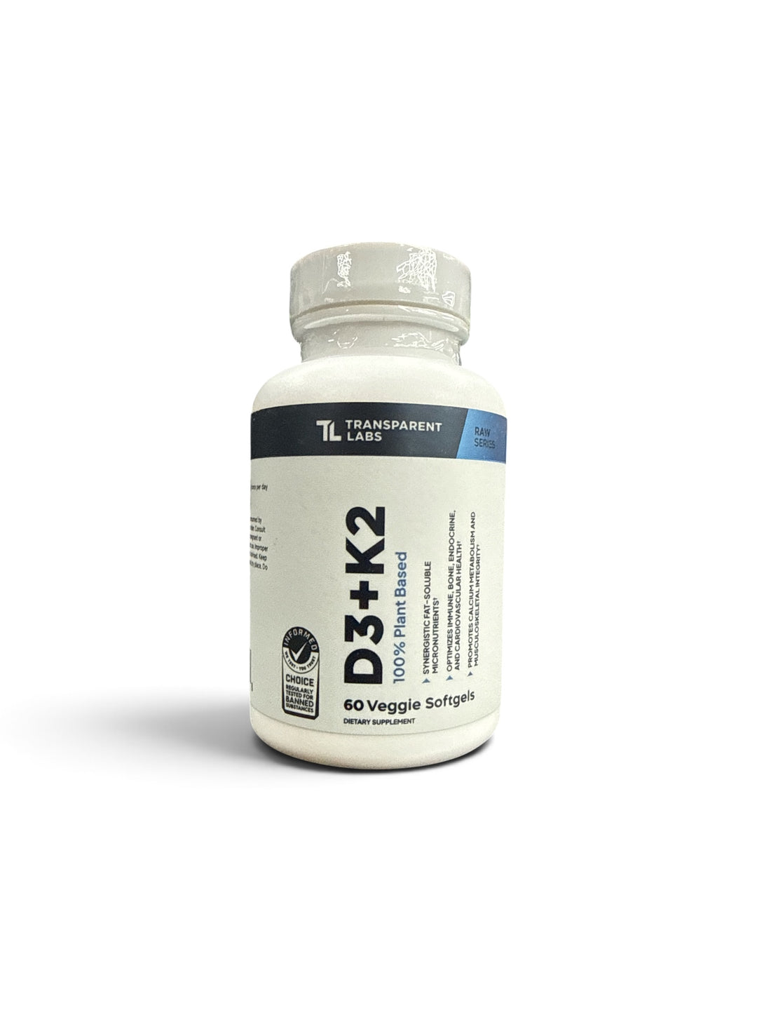 Transparent Labs - Vitamin D3+K2 (60 Veggie Softgels)