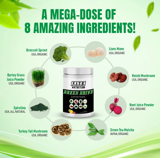 F.I.T.S. Nutrition - Green Drive Superfood (30 Serv) - Eva's Supplements