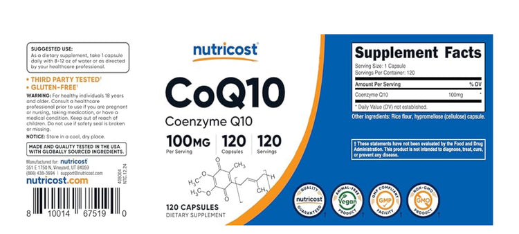 Nutricost - CoQ10 Coenzyme Q10 100 mgs (120 caps)
