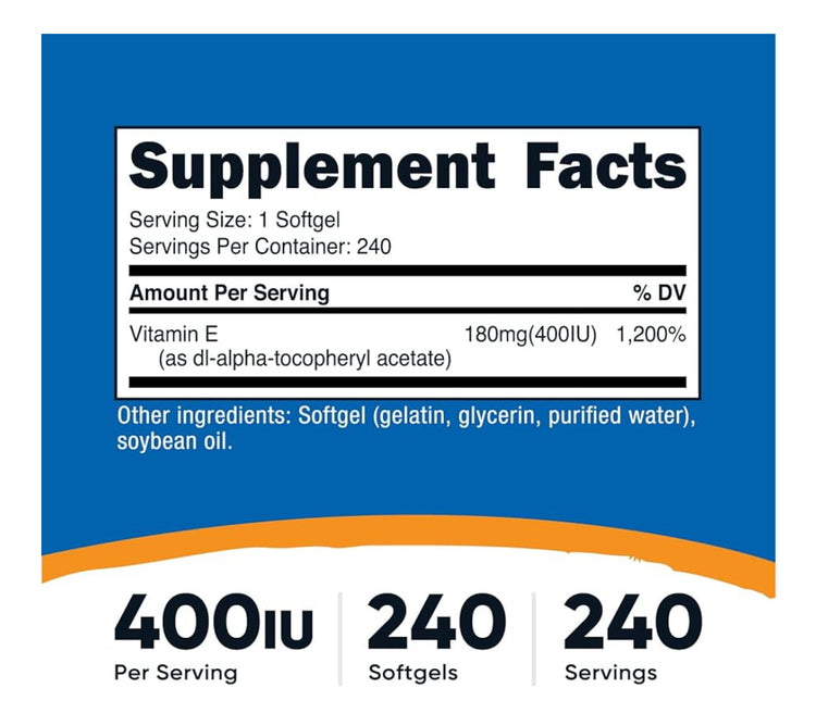 Nutricost - Vitamin E 400 IU (240 softgels)