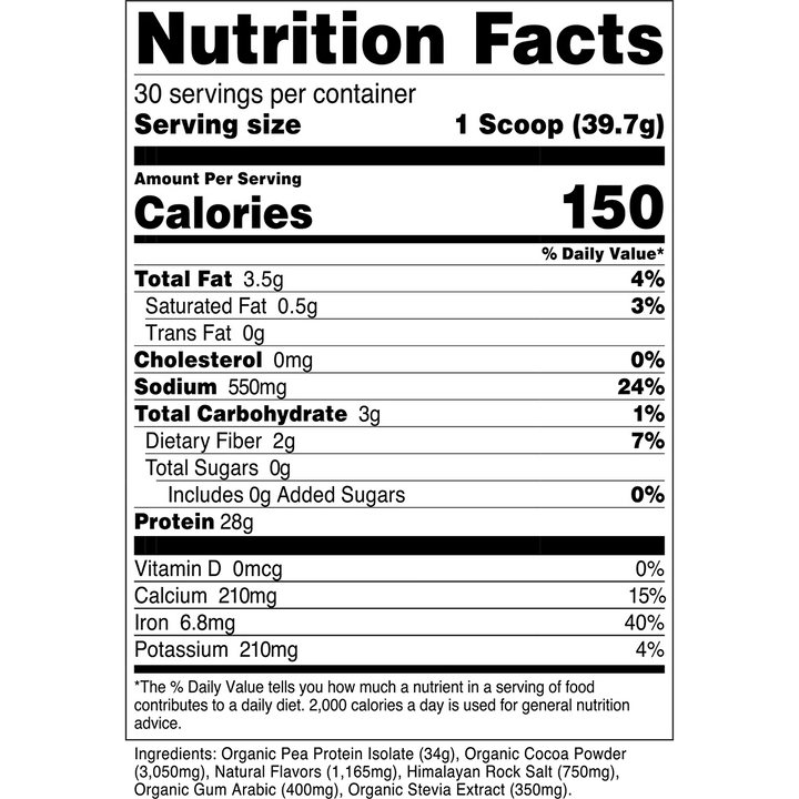 Transparent Labs - Organic 100% Pea Protein (30 Serv) - Eva's Supplements