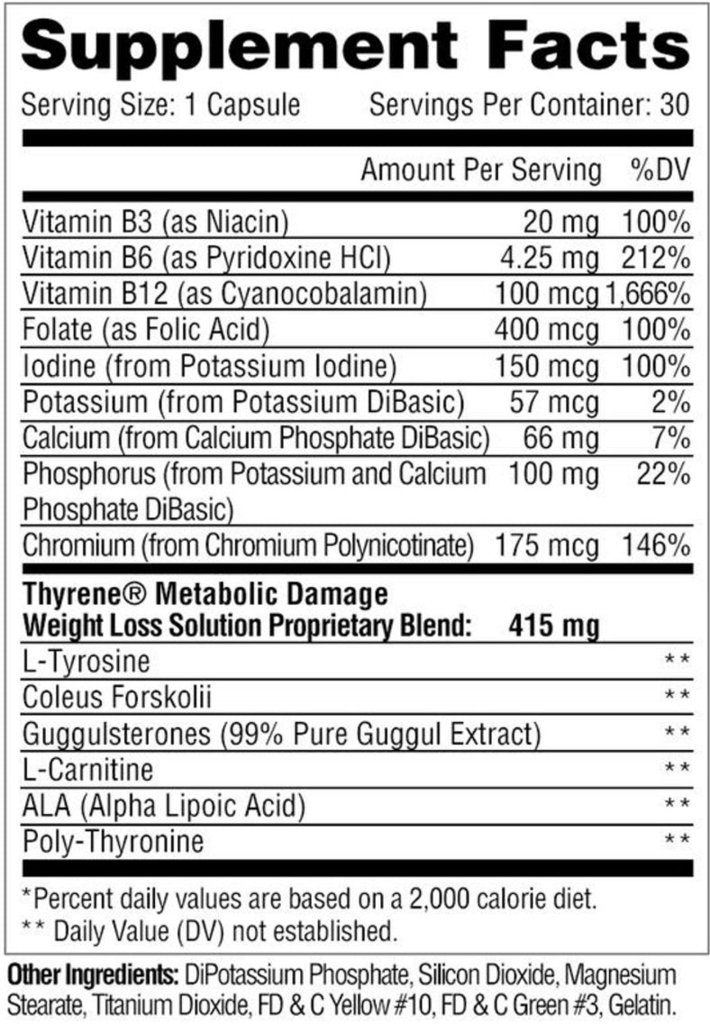 Metabolic Nutrition - Thyrene (30 Caps) - Eva's Supplements