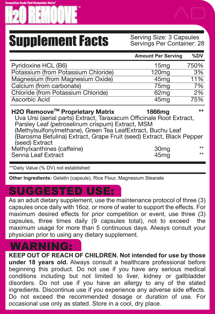 Project AD - H20 Remove - Eva's Supplements